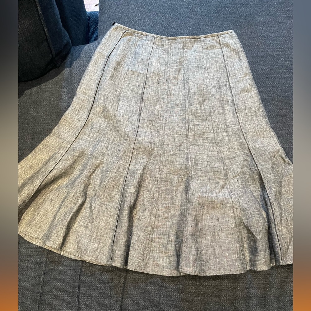 Mario Serrani Gray Midi Panel Flare Skirt